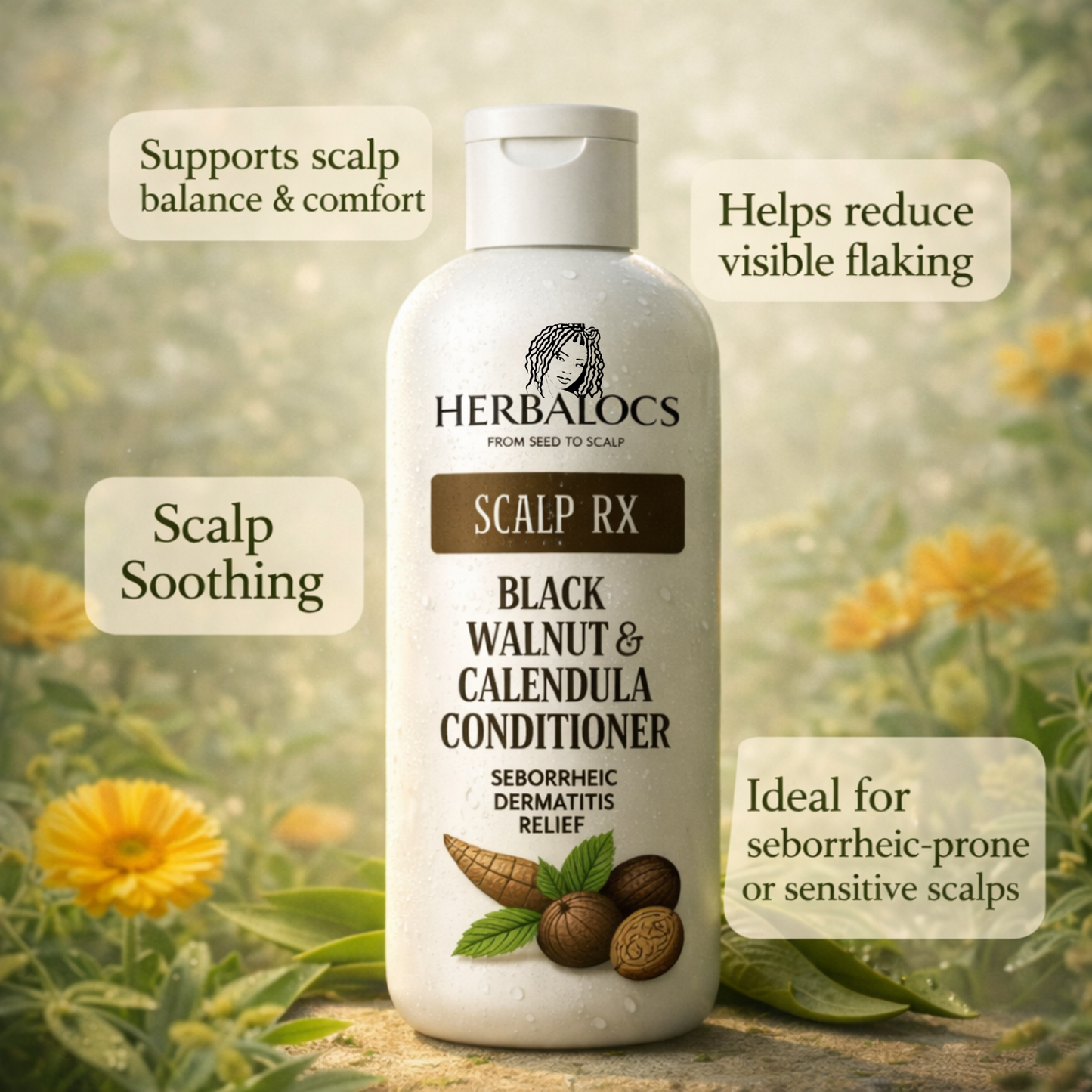 Scalp Rx Soothing Conditioner – Black Walnut & Calendula