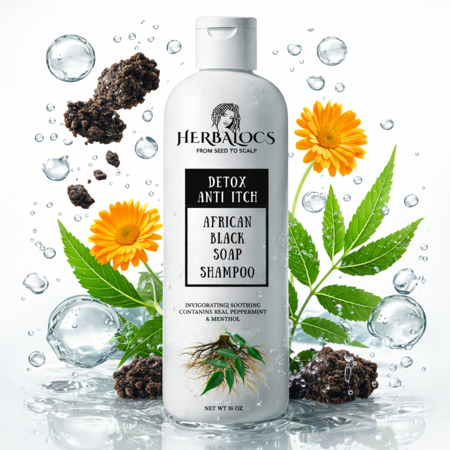 African Black Soap Scalp Cleanse Shampoo — African Black Soap + Herbal Detox Formula