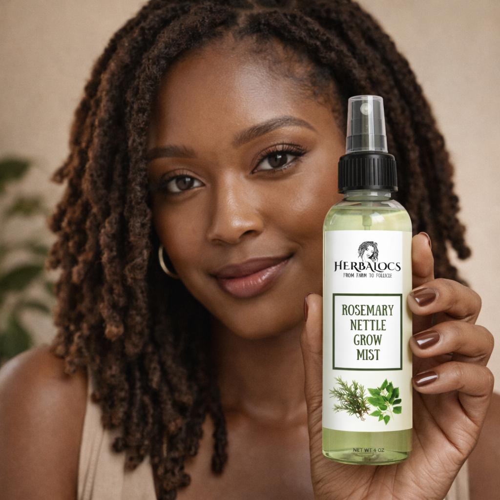 Rosemary & Nettle Hair Growth Mist – Herbal Loc Refresher & Strengthener
