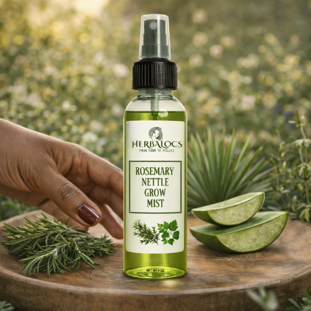 Rosemary & Nettle Hair Growth Mist – Herbal Loc Refresher & Strengthener