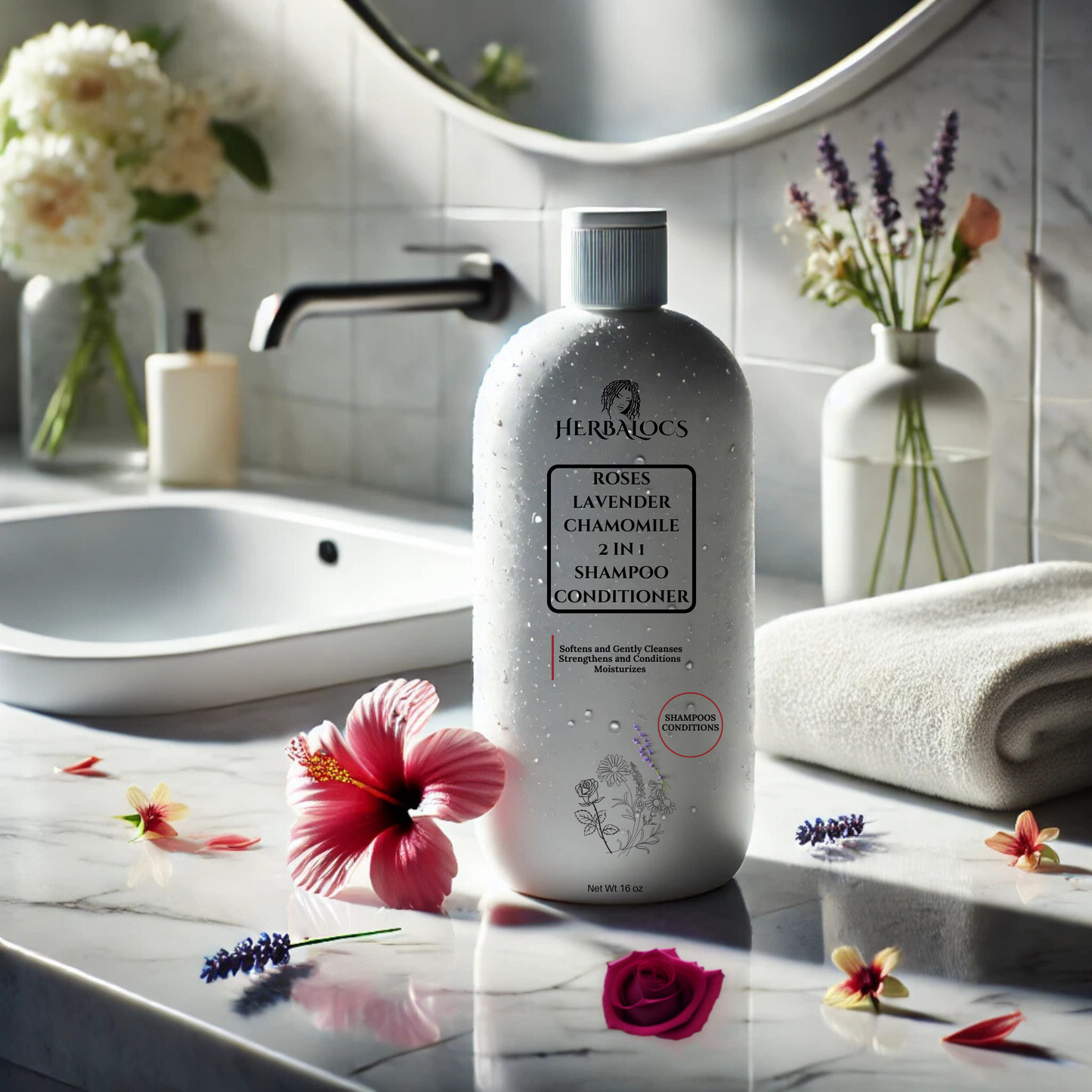 Rose, Chamomile & Lavender Nourish & Shine shampoo & conditioner 2 in 1