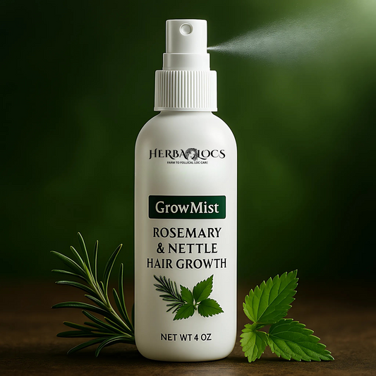GrowMist: Rosemary & Nettle Hair Growth Mist – Herbal Loc Refresher & Strengthener